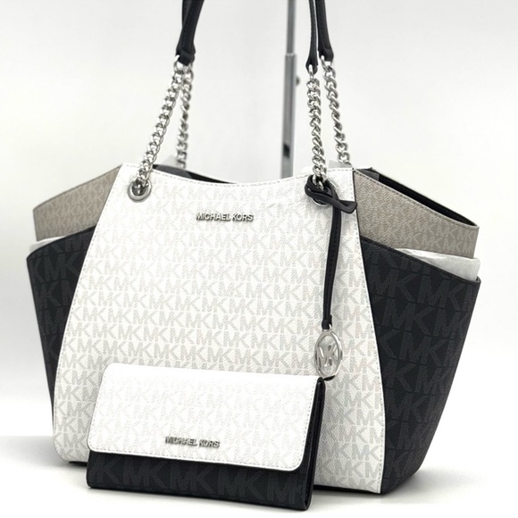 Michael Kors Jet Set Travel Chain Shoulder Bag & Trifold Wallet Matching Set - Picture 3 of 13